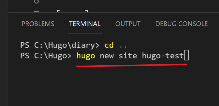 create new hugo site